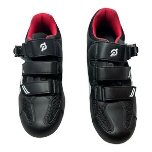 Peloton Cycling Shoes Black Red White Size 40 Cleats Spin Bike Workout